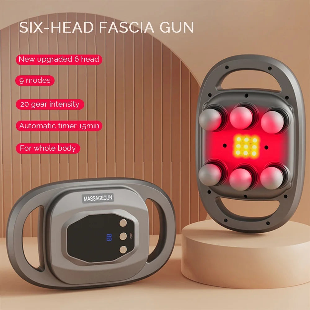 Six-Head Deep Tissue Fascia Gun for Full-Body Muscle Recovery
