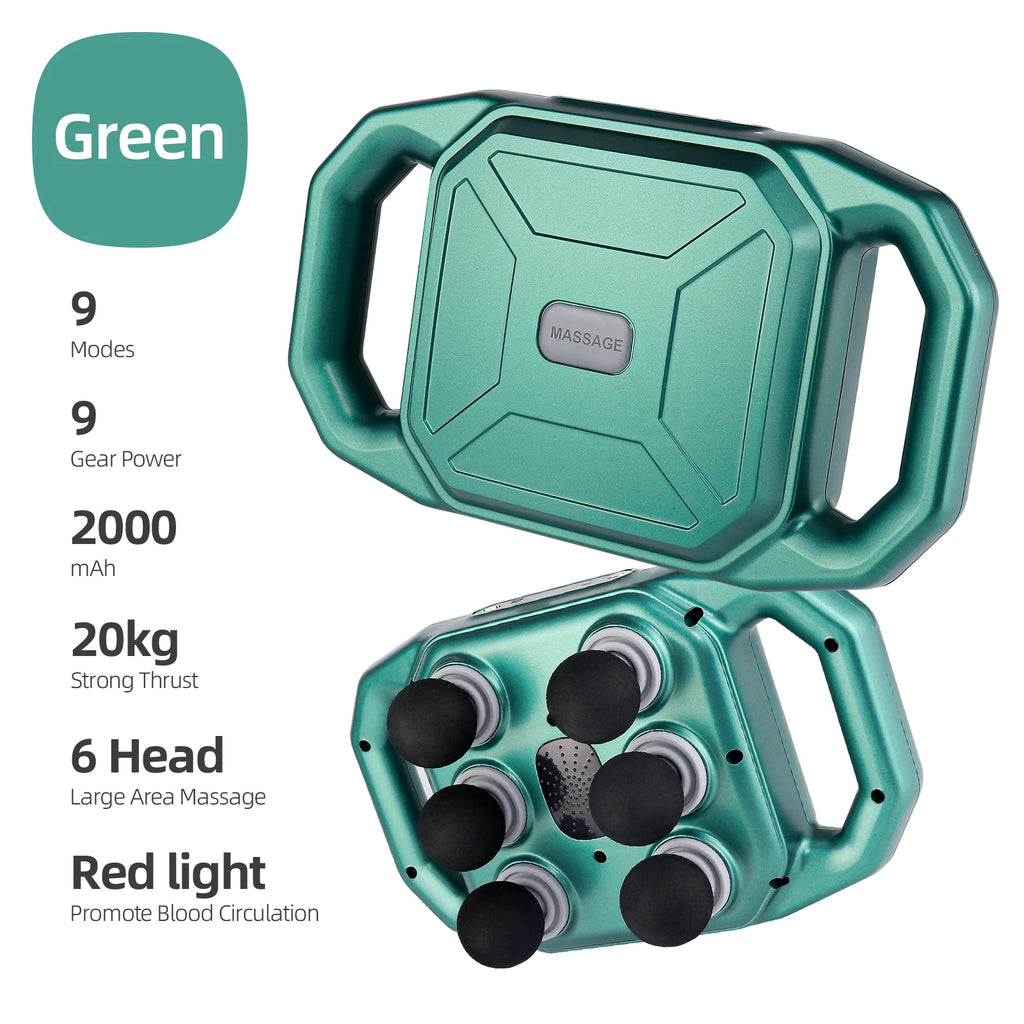 Six-Head Deep Tissue Fascia Gun for Full-Body Muscle Recovery