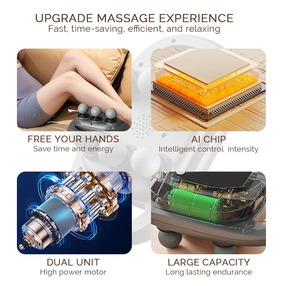 Six-Head Deep Tissue Fascia Gun for Full-Body Muscle Recovery