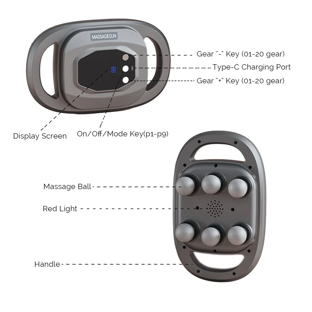 Six-Head Deep Tissue Fascia Gun for Full-Body Muscle Recovery